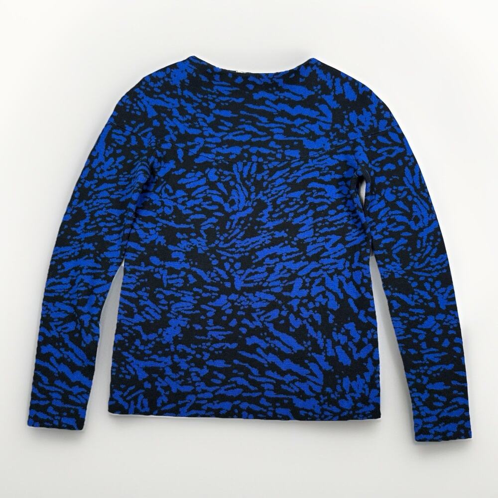 Veronica Beard‎ 100% Wool Long Sleeve Pullover Sweater Black Blue Women's Size S